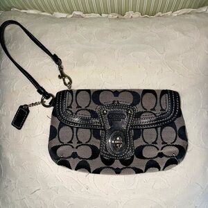 Coach Black and Gray Signature Clutch